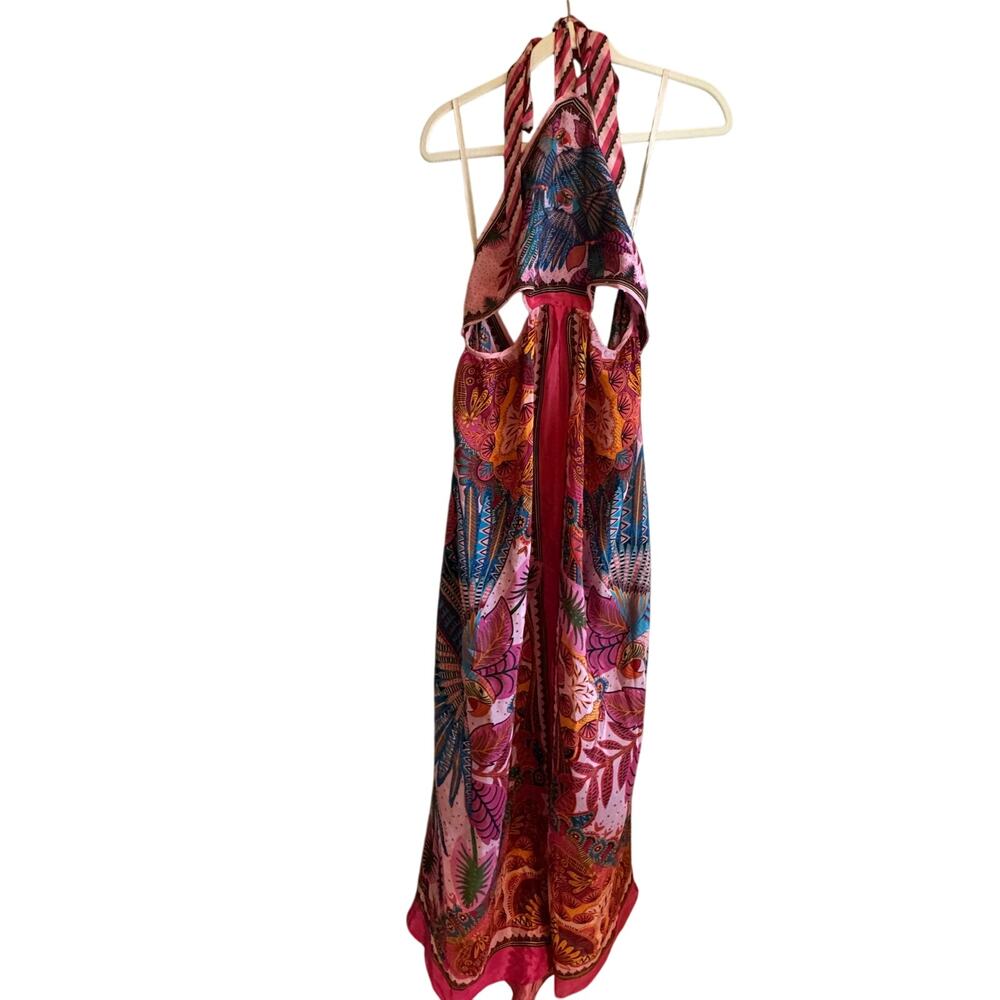 FARM Rio Pink Multi Floral Halter Maxi Dress - Picture 3 of 12
